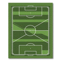 Modern Minimalist Green Soccer Field Pitch Rug