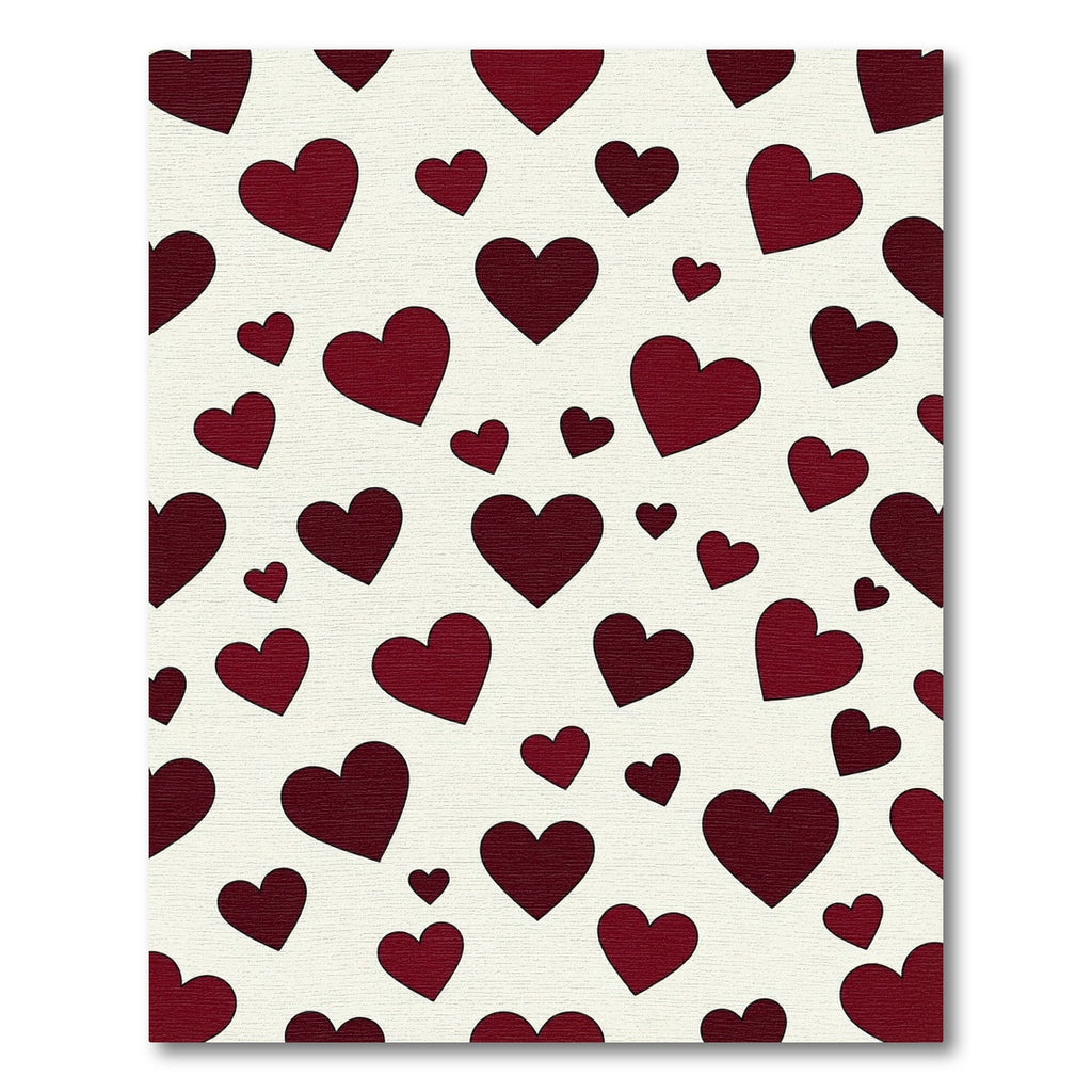 Minimalist Deep Crimson Heart Scattered Rug