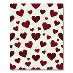 Minimalist Deep Crimson Heart Scattered Rug