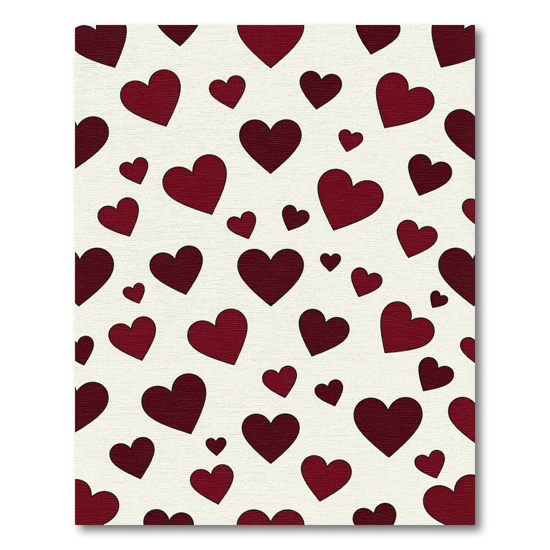 Minimalist Deep Crimson Heart Scattered Rug