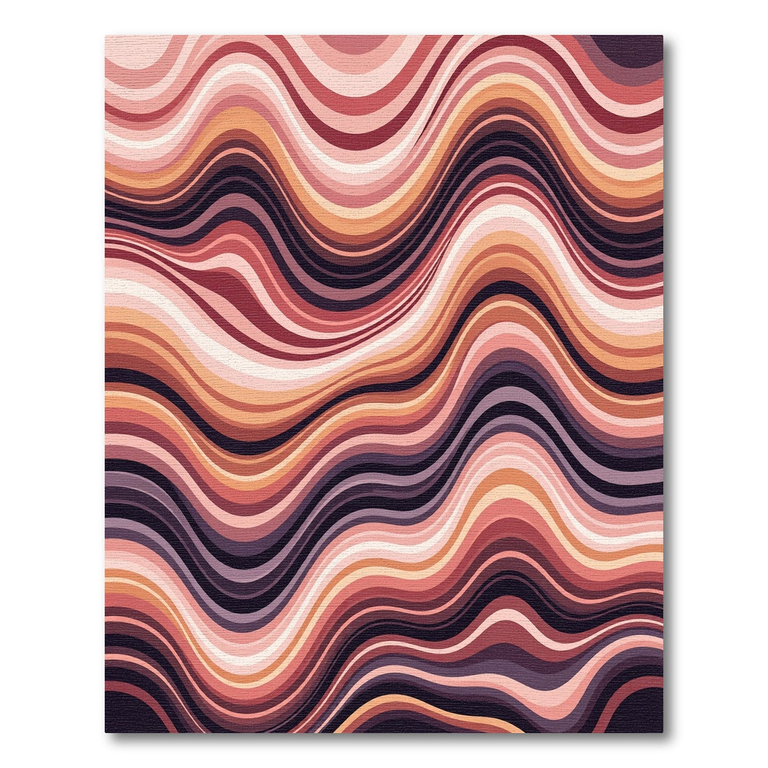 Retro Warm Tone Wavy Stripes Rug