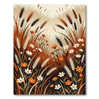 Autumn Wheat Field Daisy Composition Rug