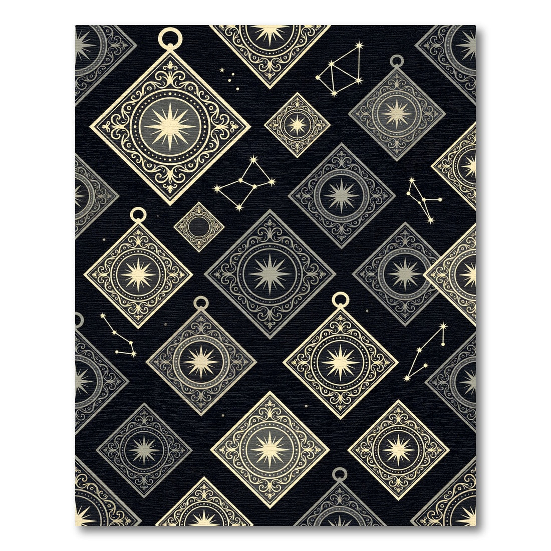 Celestial Diamond Constellation Black Rug