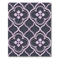Lavender Damask Lattice Floral Ornament Rug