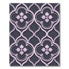 Lavender Damask Lattice Floral Ornament Rug