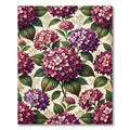 Elegant Magenta Hydrangea Floral Bouquet Rug