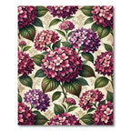 Elegant Magenta Hydrangea Floral Bouquet Rug