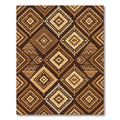 Earthy Brown Geometric Aztec Diamond Rug