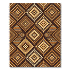 Earthy Brown Geometric Aztec Diamond Rug