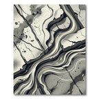 Monochrome Abstract Winding Lines Rug