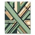 Geometric Sage and Cream Architectural Abstract Rug
