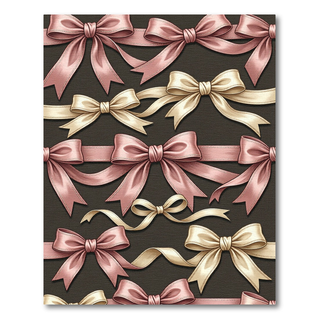 Elegant Pink and Cream Ribbon Bows Rug