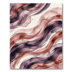 Elegant Abstract Burgundy Ink Wave Rug