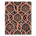Coral And Navy Arabesque Medallion Rug