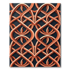 Copper Intertwined Geometric Lattice Rug