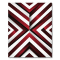Crimson White Chevron Illusion Rug
