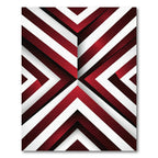Crimson White Chevron Illusion Rug