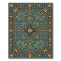 Emerald Teal Botanical Medallion Rug