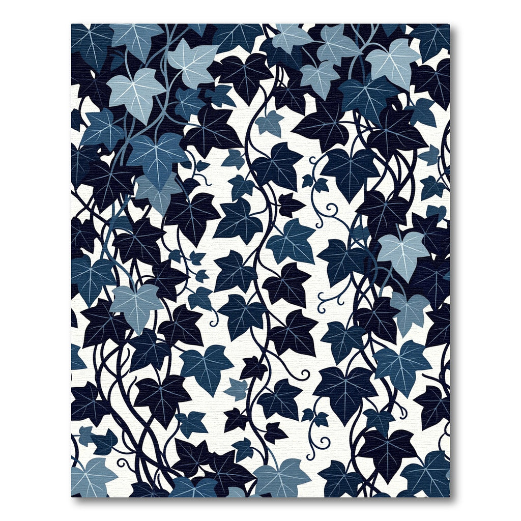 Deep Blue Ivy Vine Classic Rug