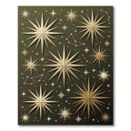 Celestial Gold Compass Starry Night Rug