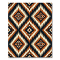 Tribal Earthy Geometric Ikat Diamond Rug