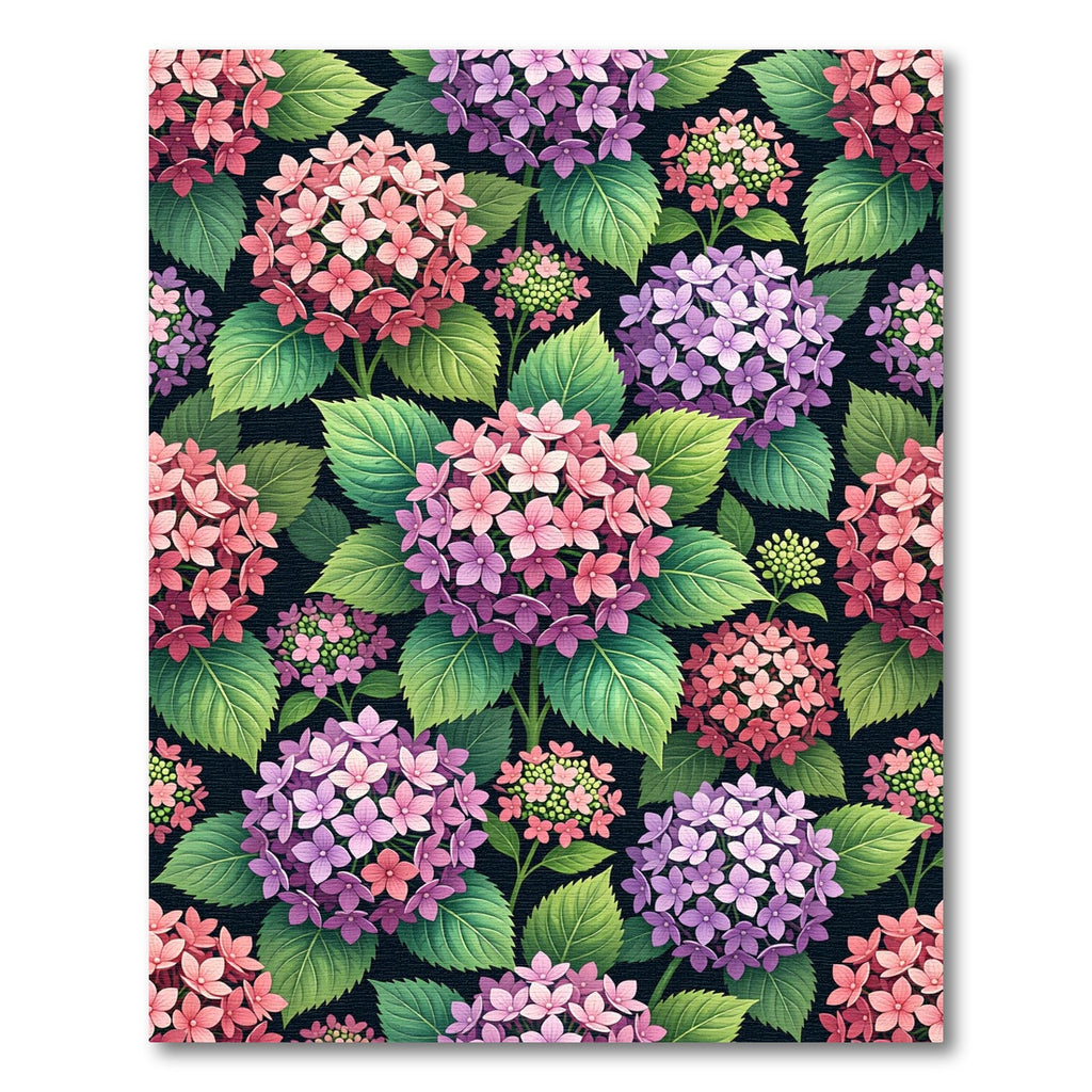 Vibrant Pink and Purple Hydrangea Garden Rug