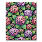Vibrant Pink and Purple Hydrangea Garden Rug