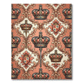 Royal Red Crown Emblem Damask Rug