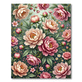 Botanical Peony Bloom Watercolor Garden Rug