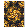 Golden Sunburst Radiant Mandala Art Rug