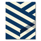 Modern Navy Diagonal Stripe Geometric Rug