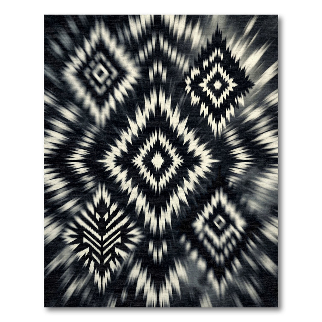 Black White Geometric Diamond Rug
