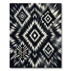 Black White Geometric Diamond Rug