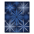 Celestial Navy Blue Starburst Mosaic Rug