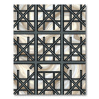 Contemporary Gray Lattice Swirl Rug