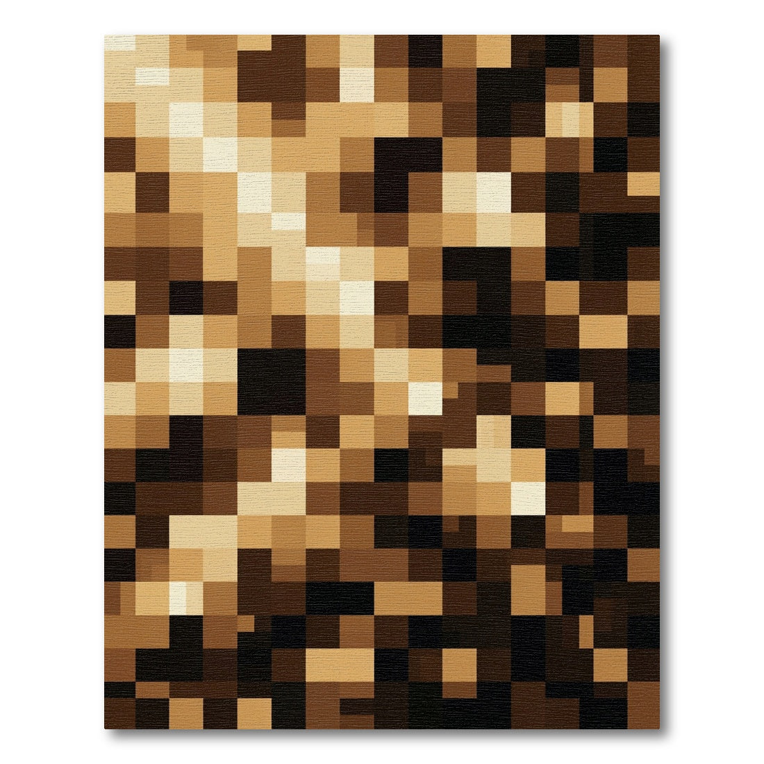 Earth Tones Pixelated Squares Rug