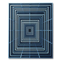 Modern Navy Geometric Optical Tunnel Rug