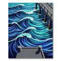 Vibrant Blue Nautical Swirls Rug