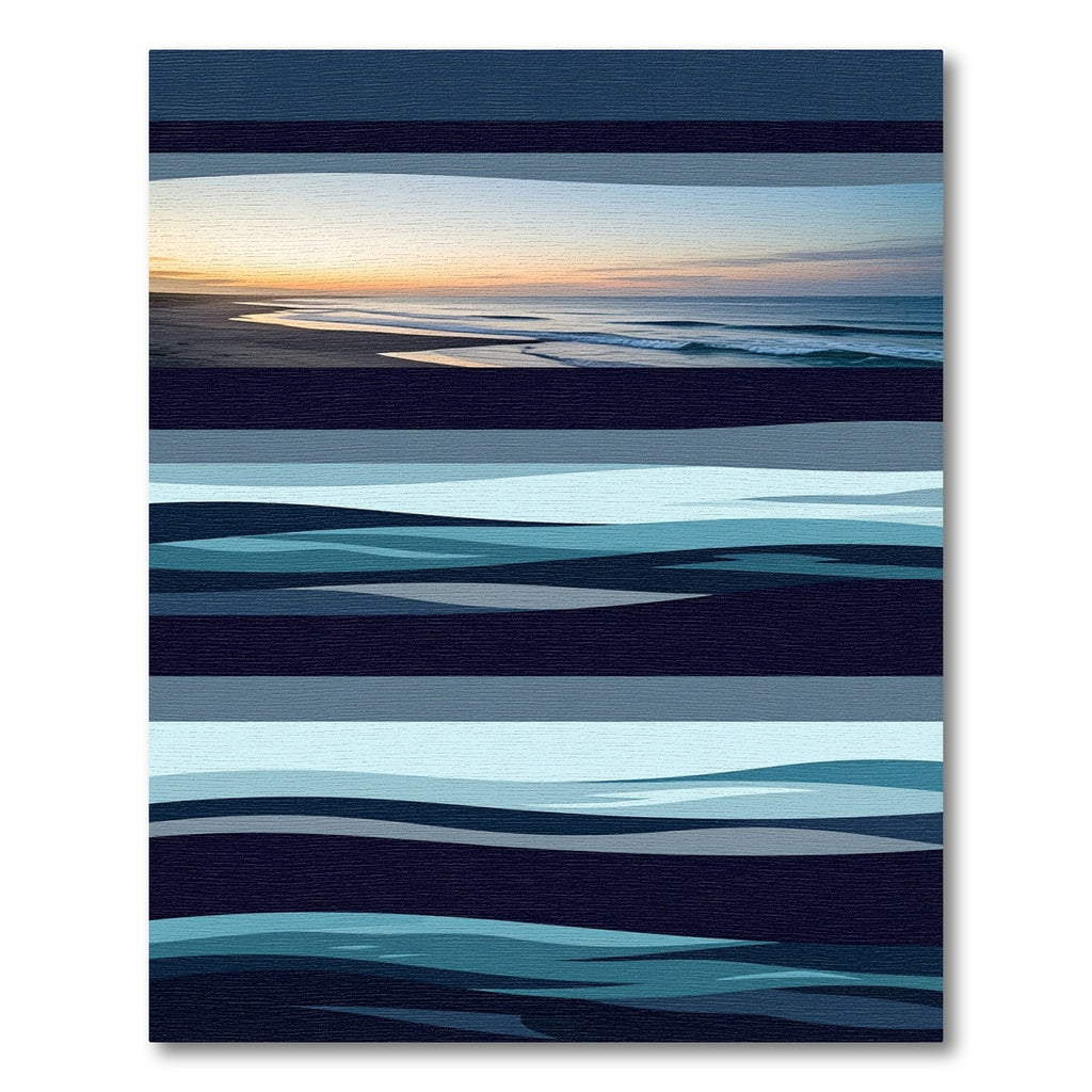 Modern Ombre Blue Ocean Wave Rug