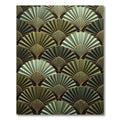 Art Deco Green Fan Arrangement Rug