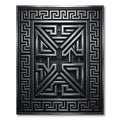 Dark Gray Geometric Maze Relief Rug