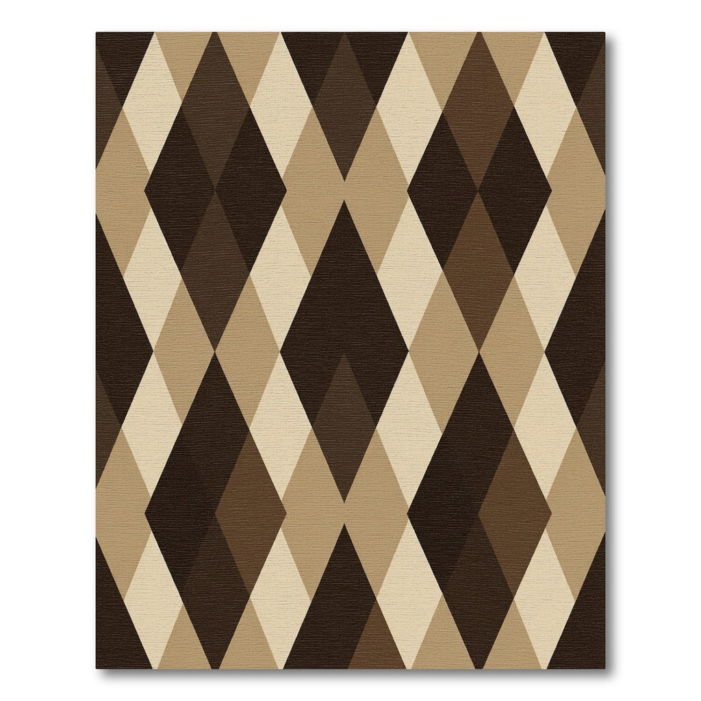 Warm Brown Diamond Geometric Repeat Rug