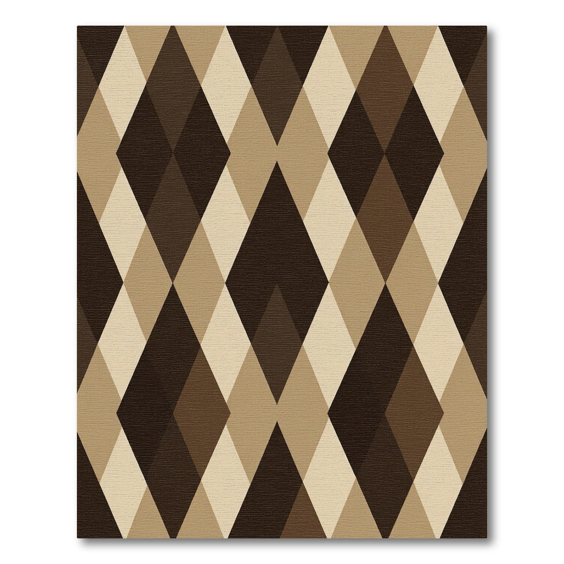 Warm Brown Diamond Geometric Repeat Rug
