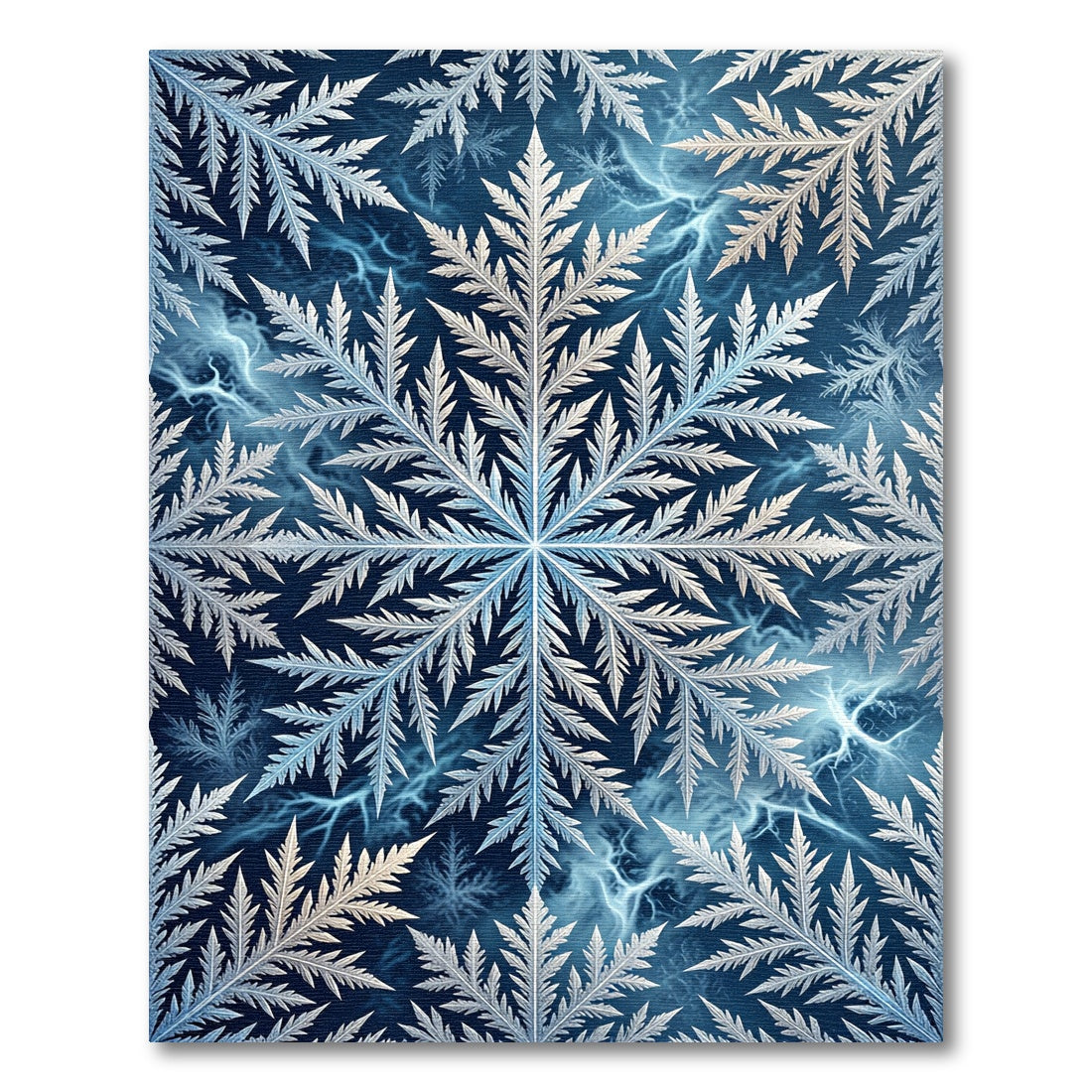 Winter Frost Fern Lightning Rug