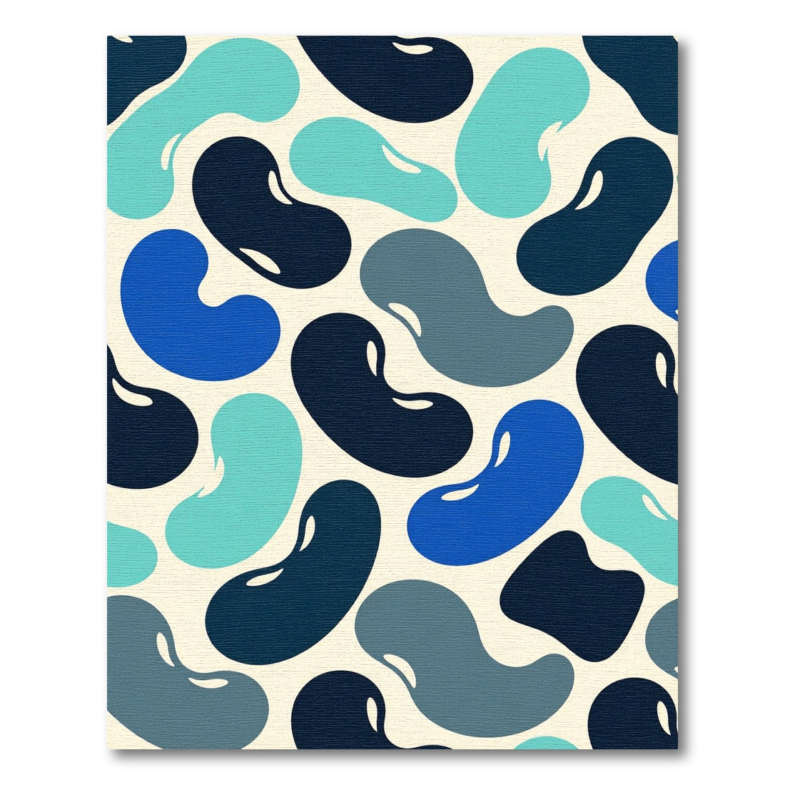 Blue bean abstract shape Rug