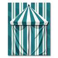 Teal White Striped Canopy Rug