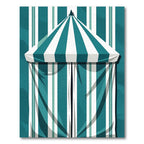 Teal White Striped Canopy Rug