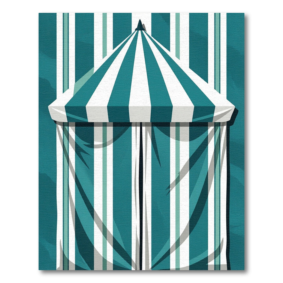 Teal White Striped Canopy Rug