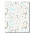 Abstract Aqua Gray Whimsical Shapes Rug