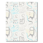 Abstract Aqua Gray Whimsical Shapes Rug